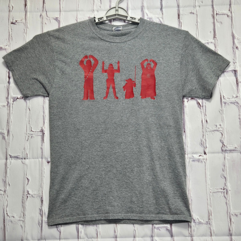 Jerzees The Ohio State Sports Star Wars Graphic TShirt Men Medium Gray Red